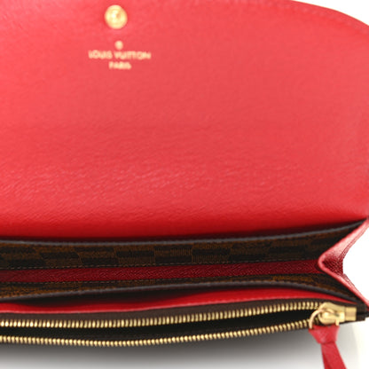 Louis Vuitton Damier Ebene Emilie Wallet Red 5 of 10