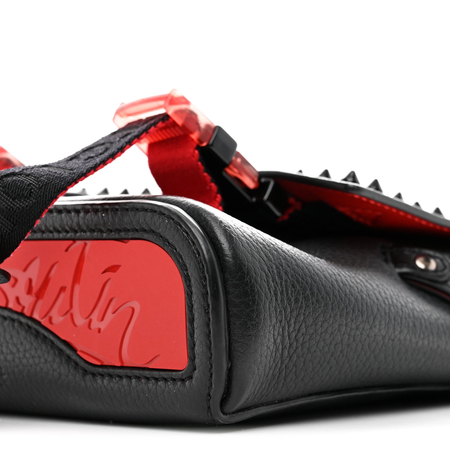 Christian Louboutin Calfskin Spikes Mini Loubiclic Messenger Black