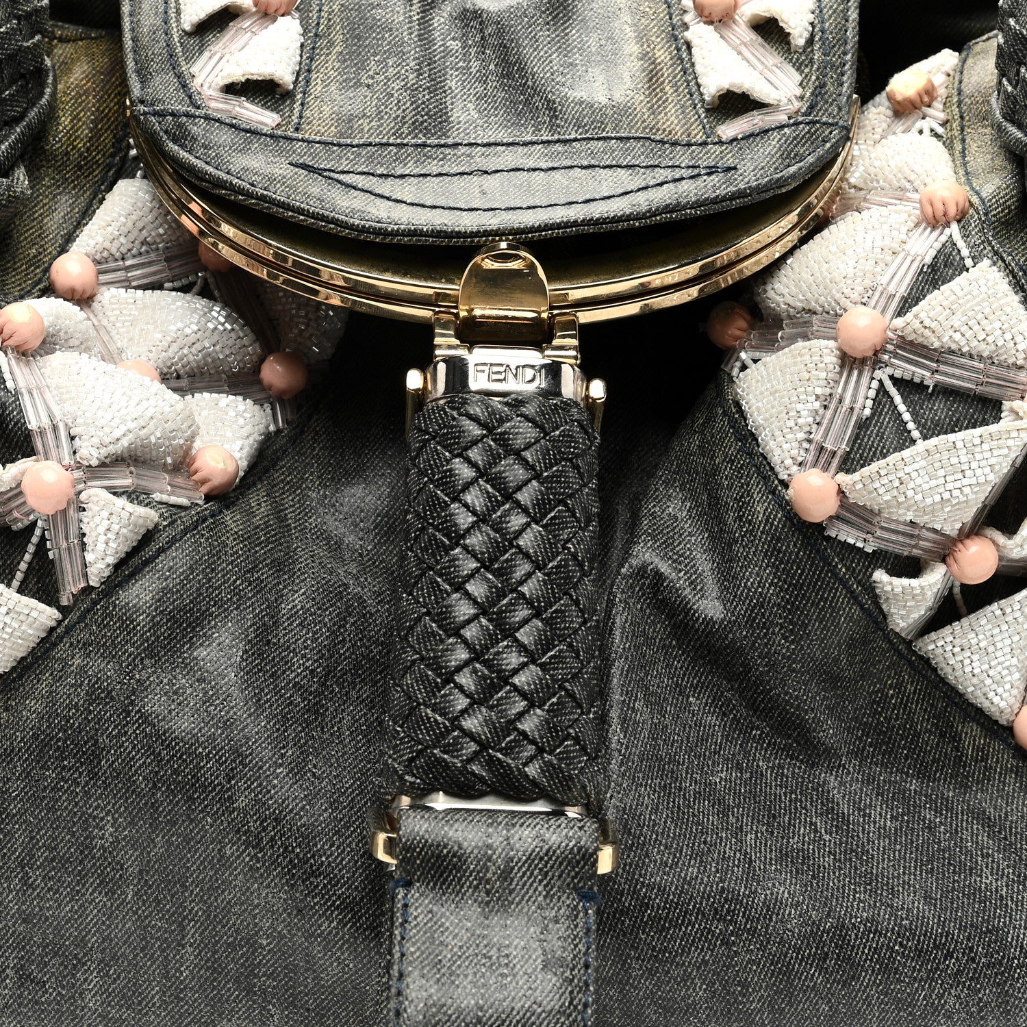 Fendi Denim Embroidered Spy Multicolor 7 of 9