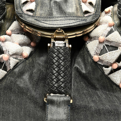 Fendi Denim Embroidered Spy Multicolor 7 of 9