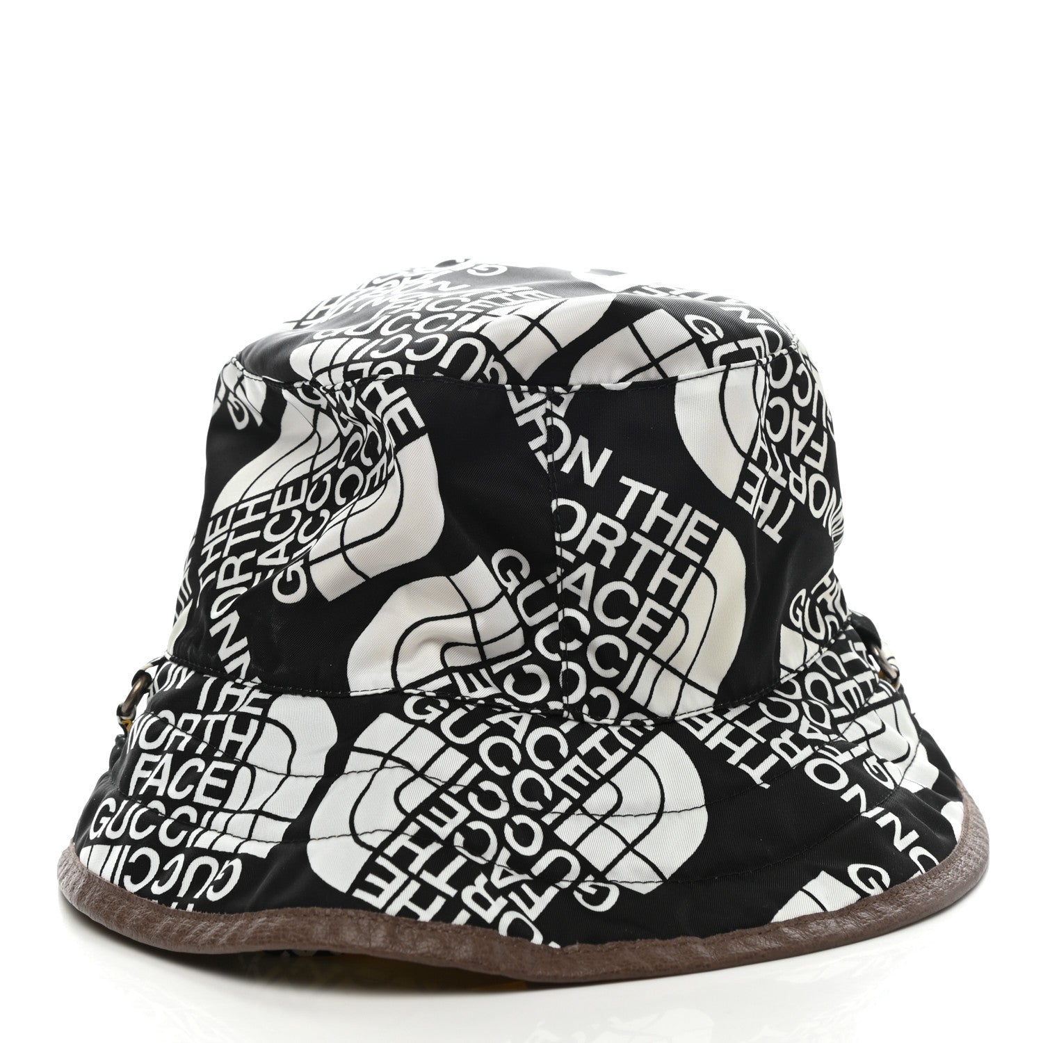 Gucci X THE NORTH FACE Nylon Reversible Self-Tie Bucket Hat M Black Yellow 5 of 9