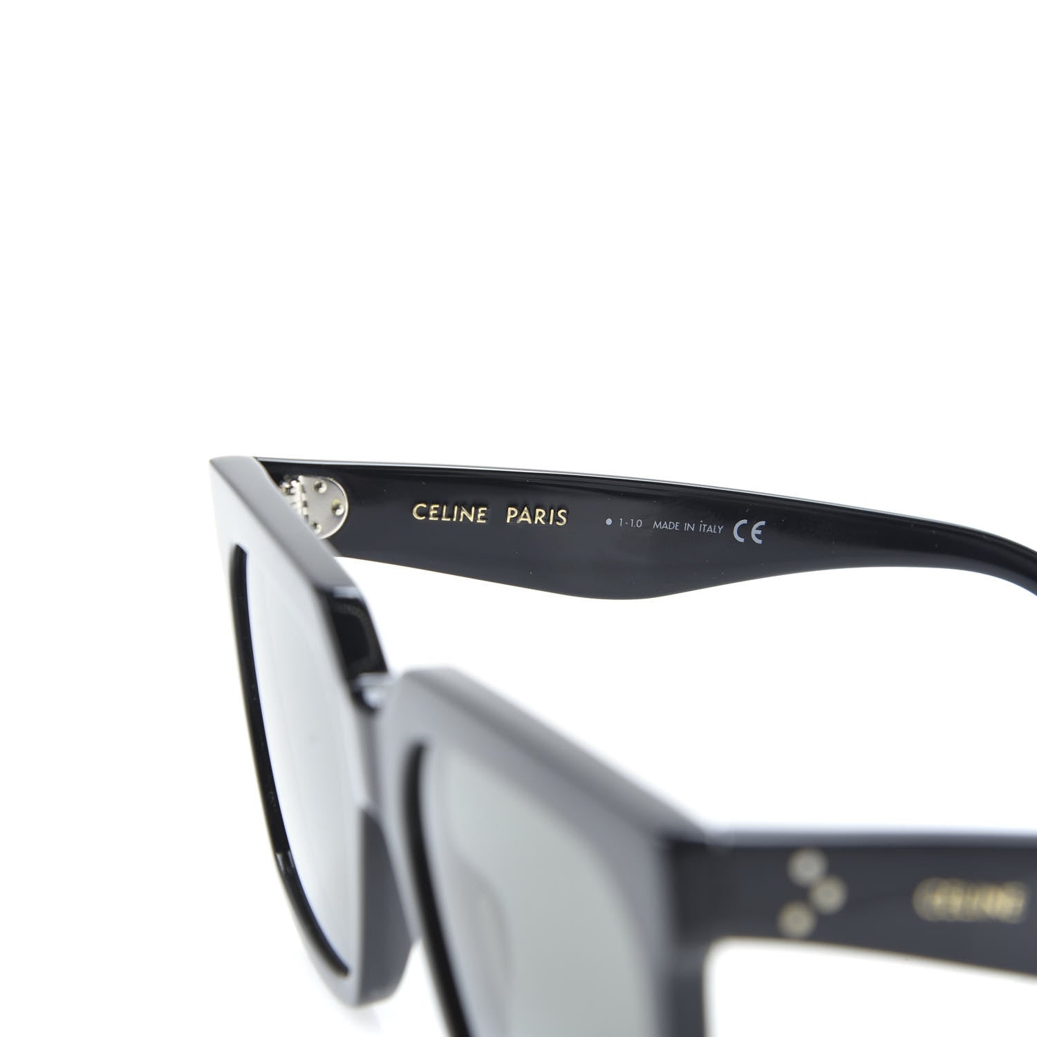 Celine Acetate Polarized Oversized Sunglasses CL4055IN Black 6 of 6