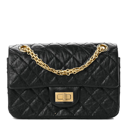 Chanel Aged Calfskin Quilted 2.55 Reissue Mini Flap Black 1 of 13