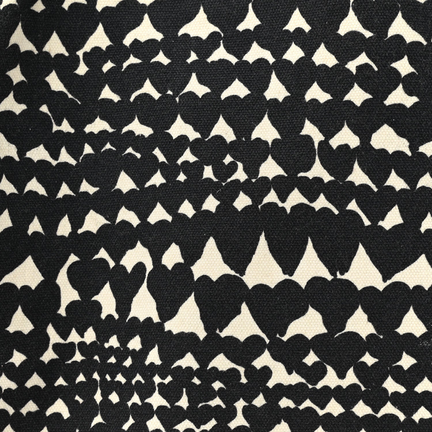 Stella McCartney Cotton Canvas Hearts Falabella Fold Over Tote Black White 7 of 12