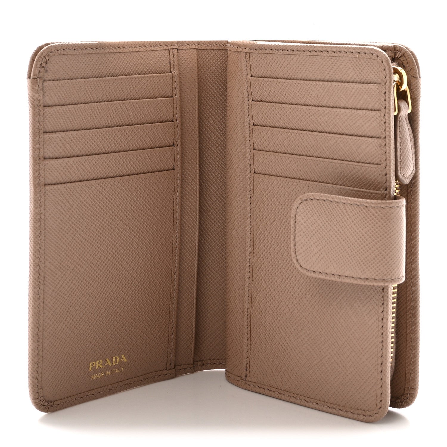 Prada Saffiano Metal Compact Zip Around Wallet Cammeo 5 of 6