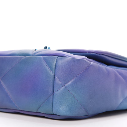 Chanel Tie Dye Calfskin Quilted Medium Chanel 19 Flap Blue Purple 7 of 10