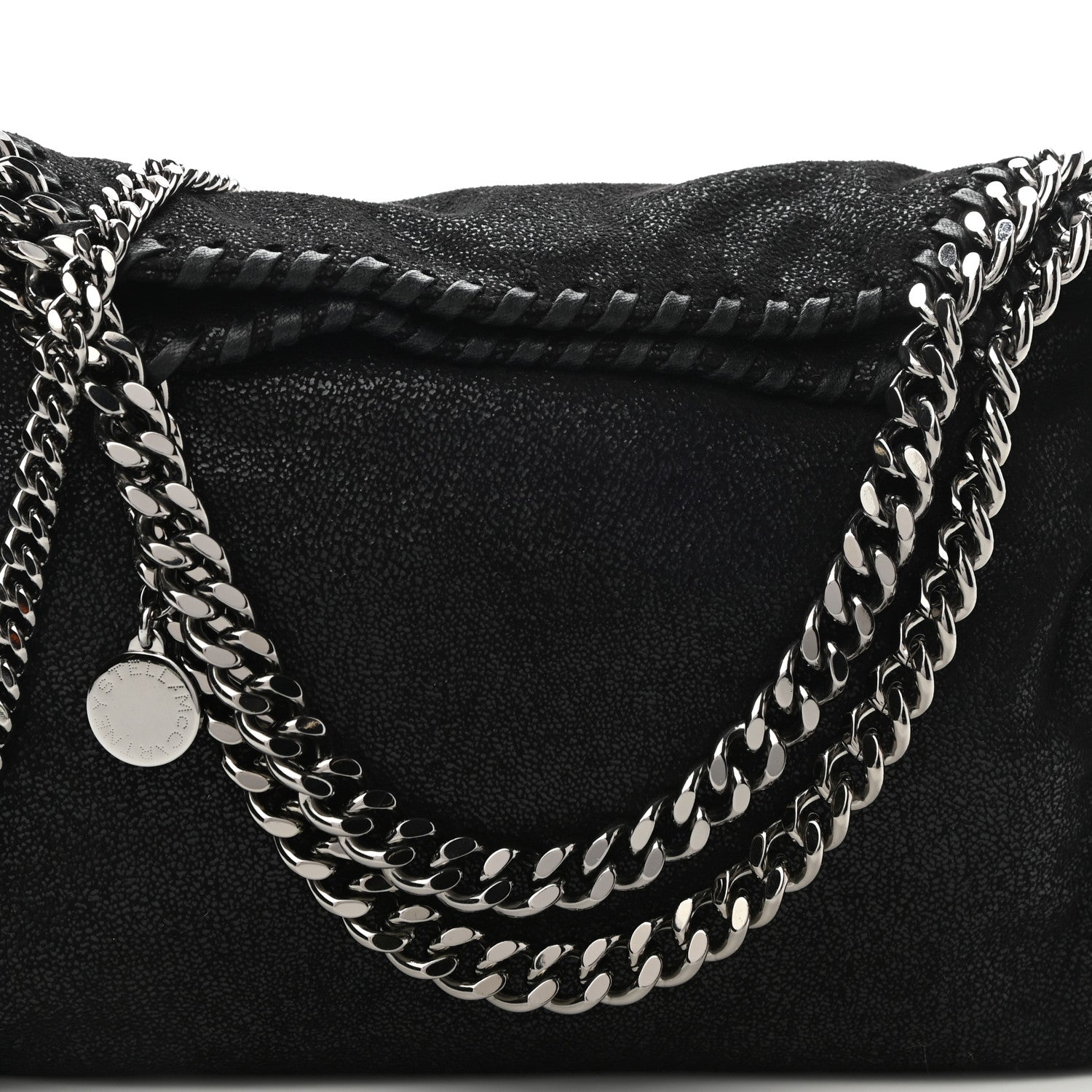 Stella McCartney Shaggy Deer Mini Falabella Fold Over Tote Black 9 of 11