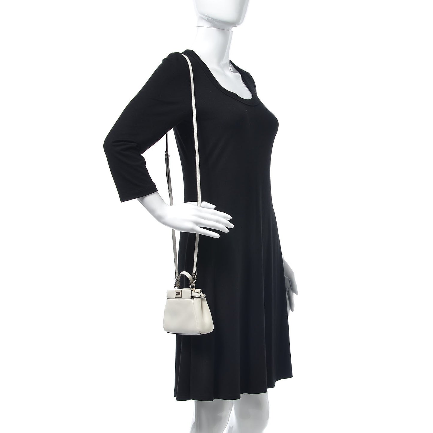 Shiny Nappa Micro Peekaboo Iconic Satchel White