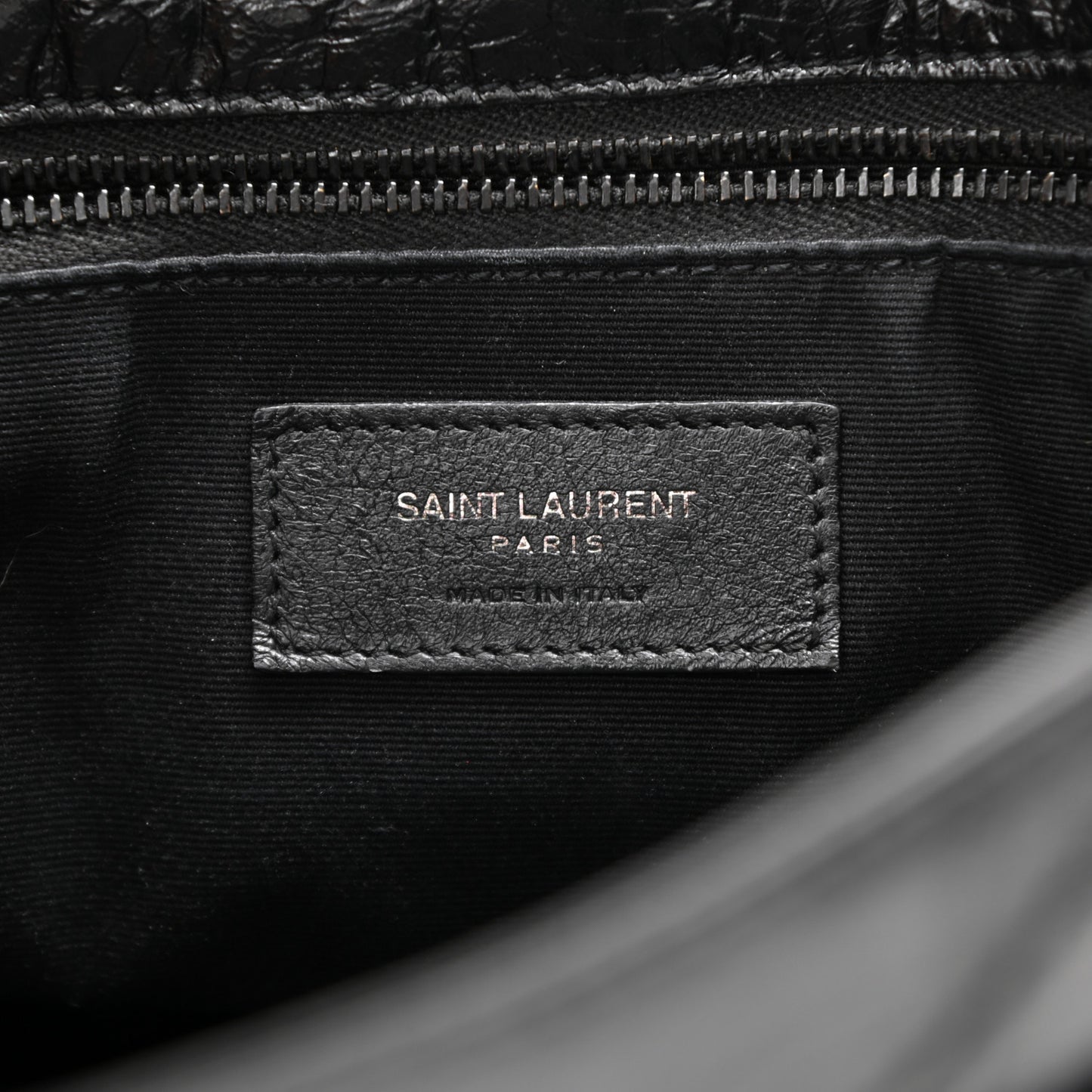 Crinkled Calfskin Matelasse Monogram Medium Niki Chain Satchel Black