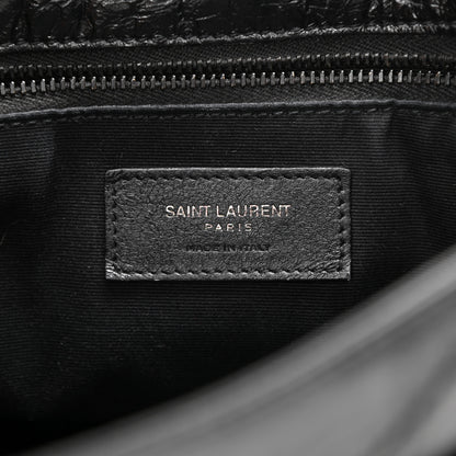 Saint Laurent Crinkled Calfskin Matelasse Monogram Medium Niki Chain Satchel Black 11 of 23