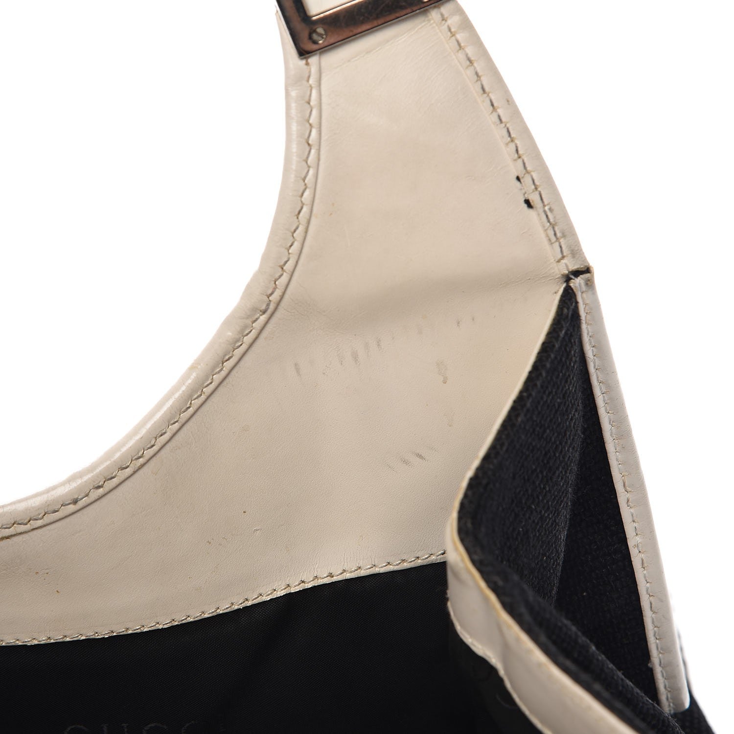 Gucci Canvas Bardot Shoulder Bag White Black 8 of 26