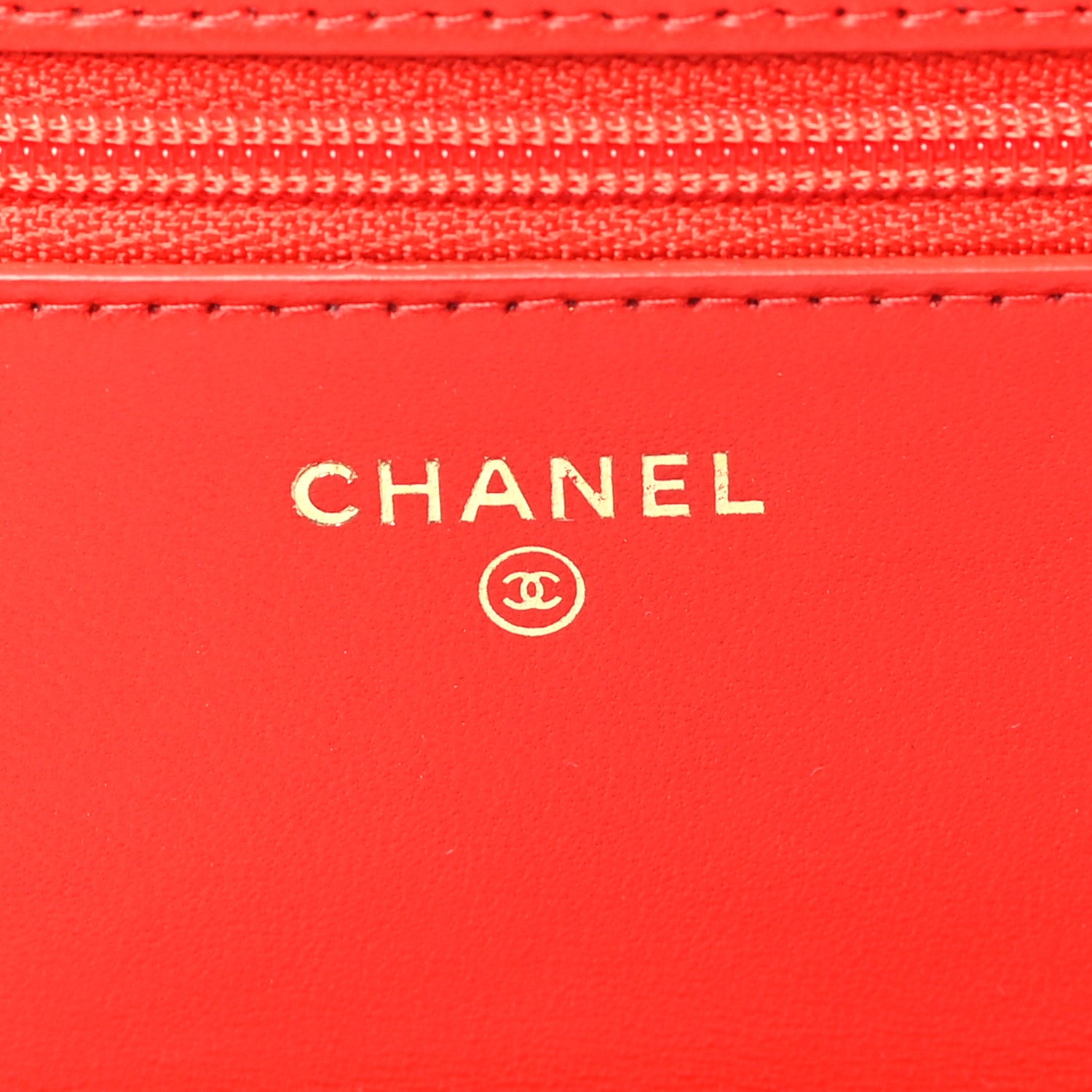 Chanel Lambskin Quilted Wallet On Chain WOC Light Red 6 of 9