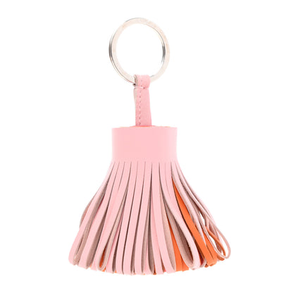Hermes Lambskin Tri-Color Carmen Tassel Key Holder Rose Sakura Orange Bougainvillea 1 of 4