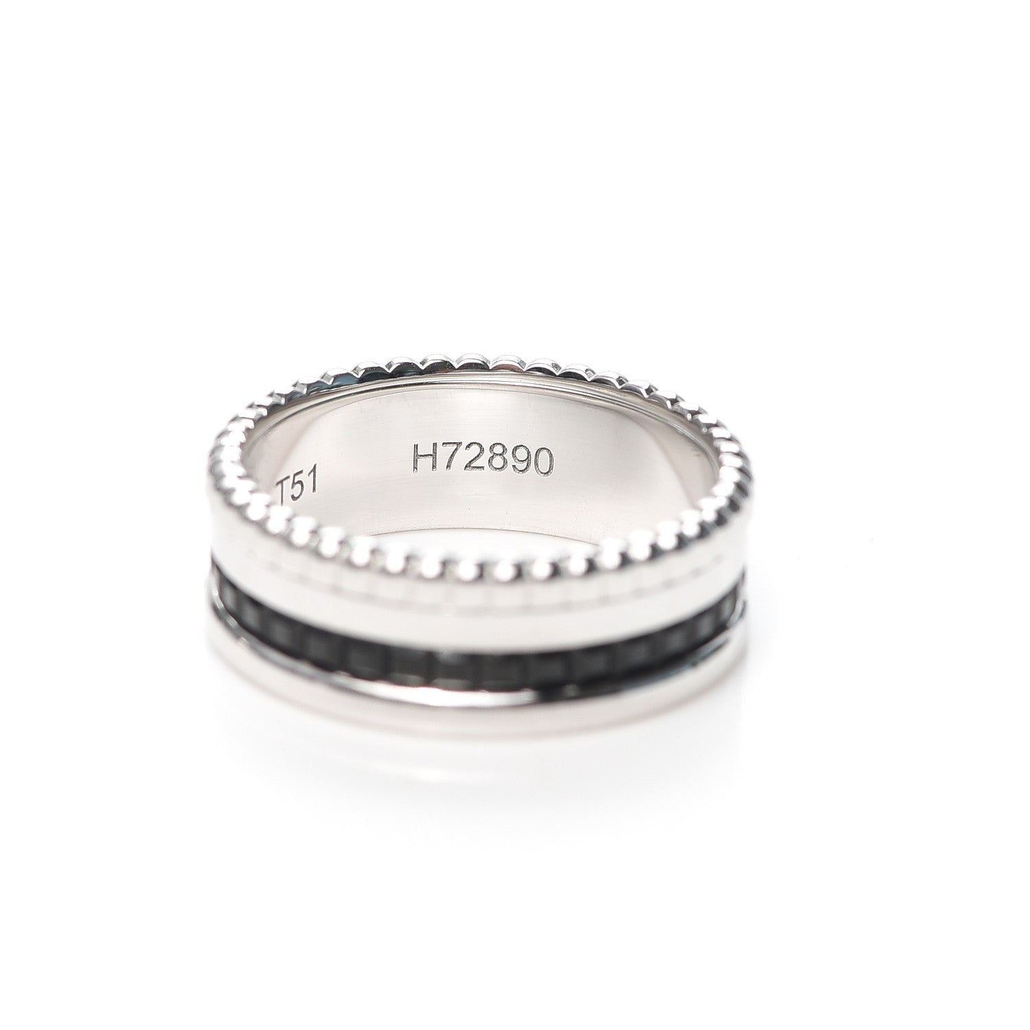 Boucheron 18K White Gold PVD Small Quatre Black Edition Ring 51 5.75 6 of 7