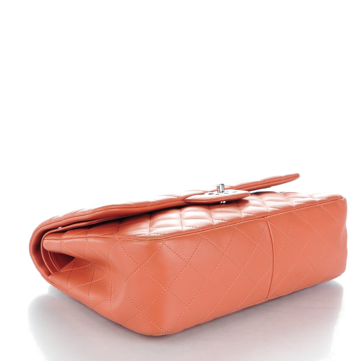 Chanel Lambskin Quilted Jumbo Double Flap Coral 4 of 10
