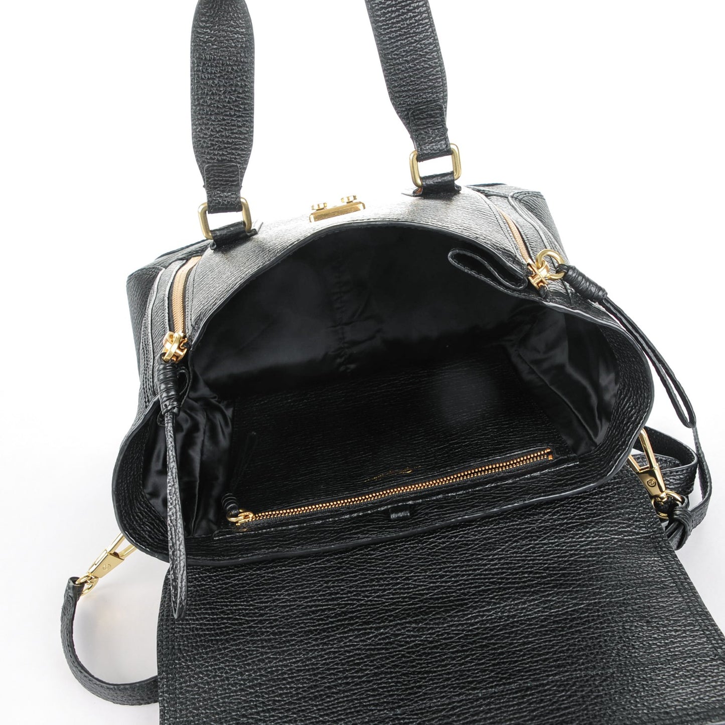 3.1 Textured Calfskin Medium Pashli Satchel Black