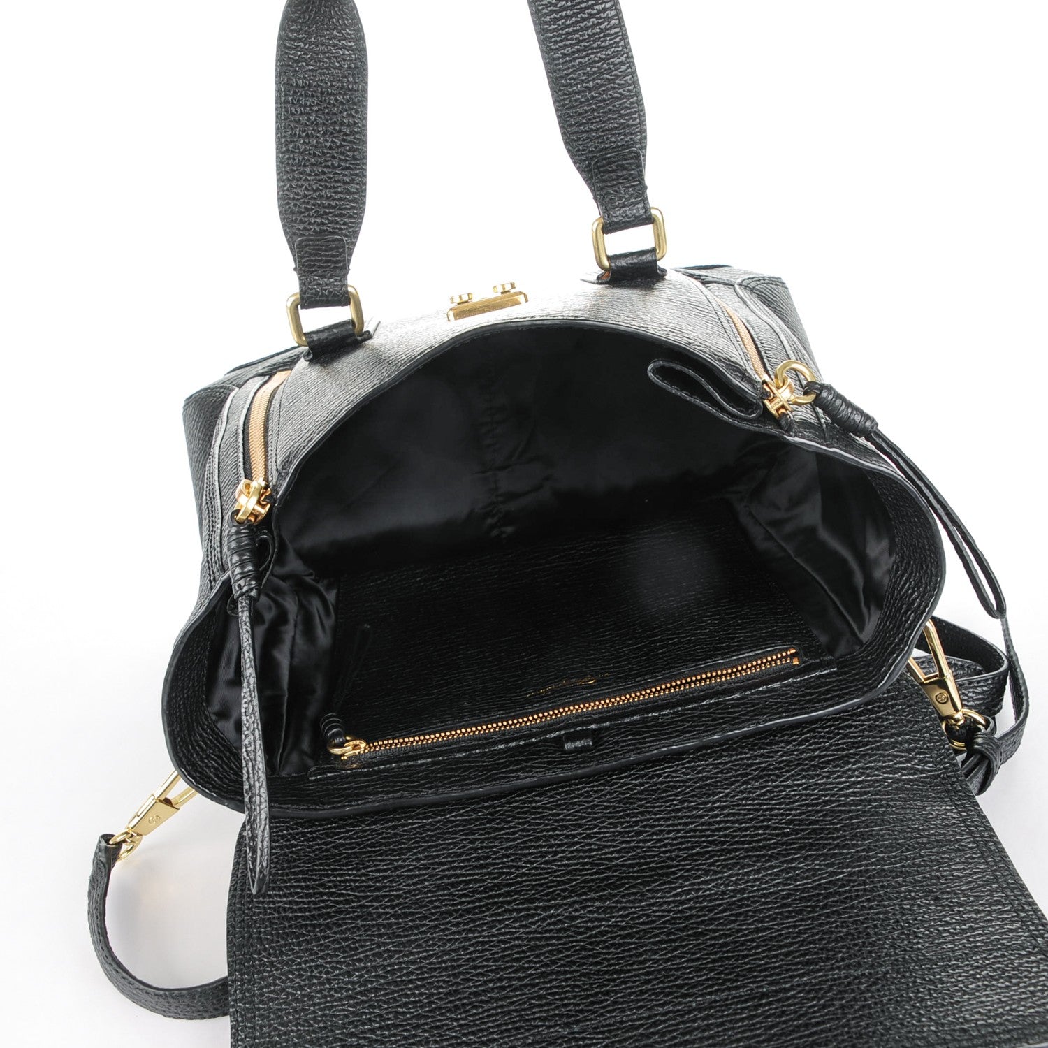 3.1 Phillip Lim 3.1 Textured Calfskin Medium Pashli Satchel Black 5 of 8