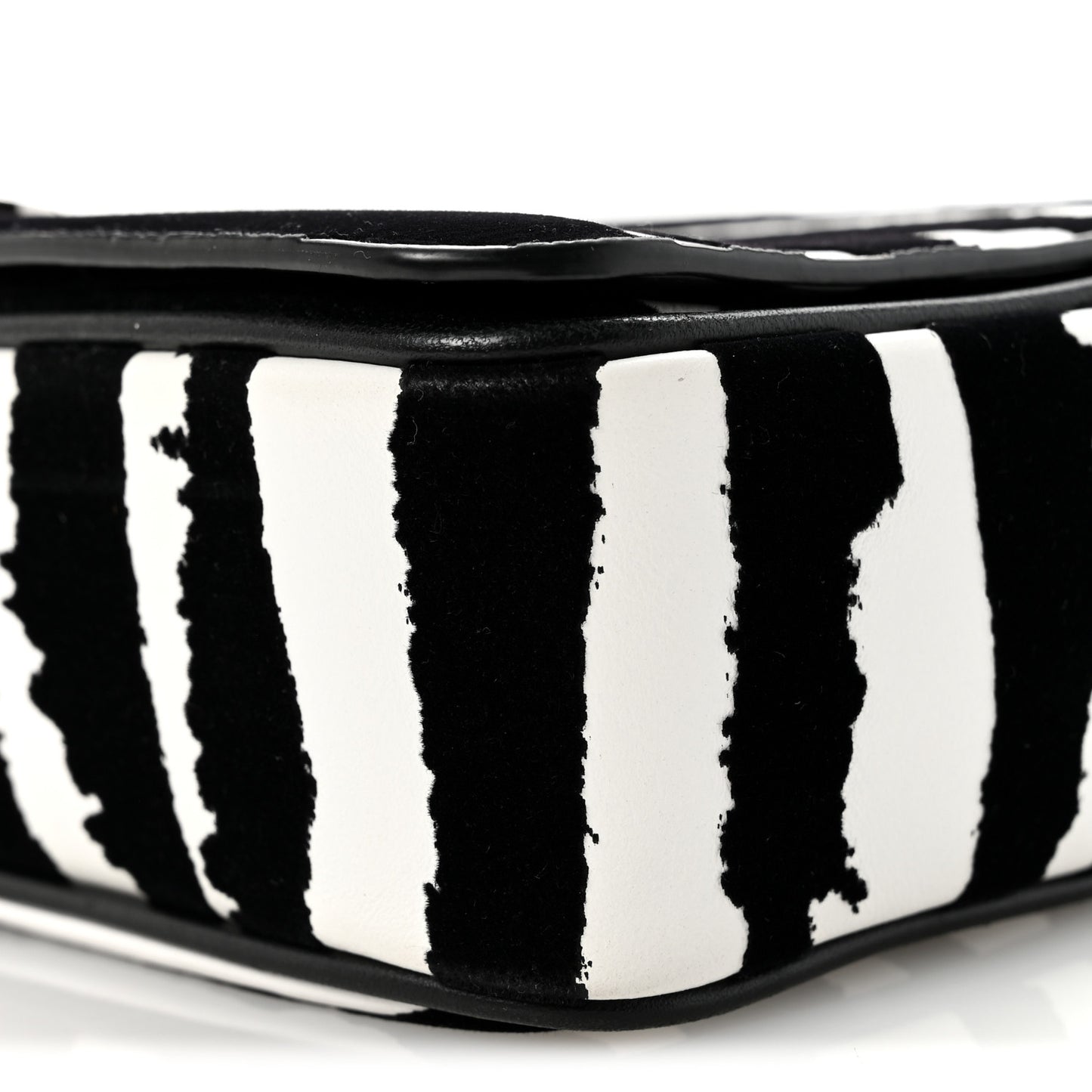 Calfskin Zebra Print Lola Bag Black White