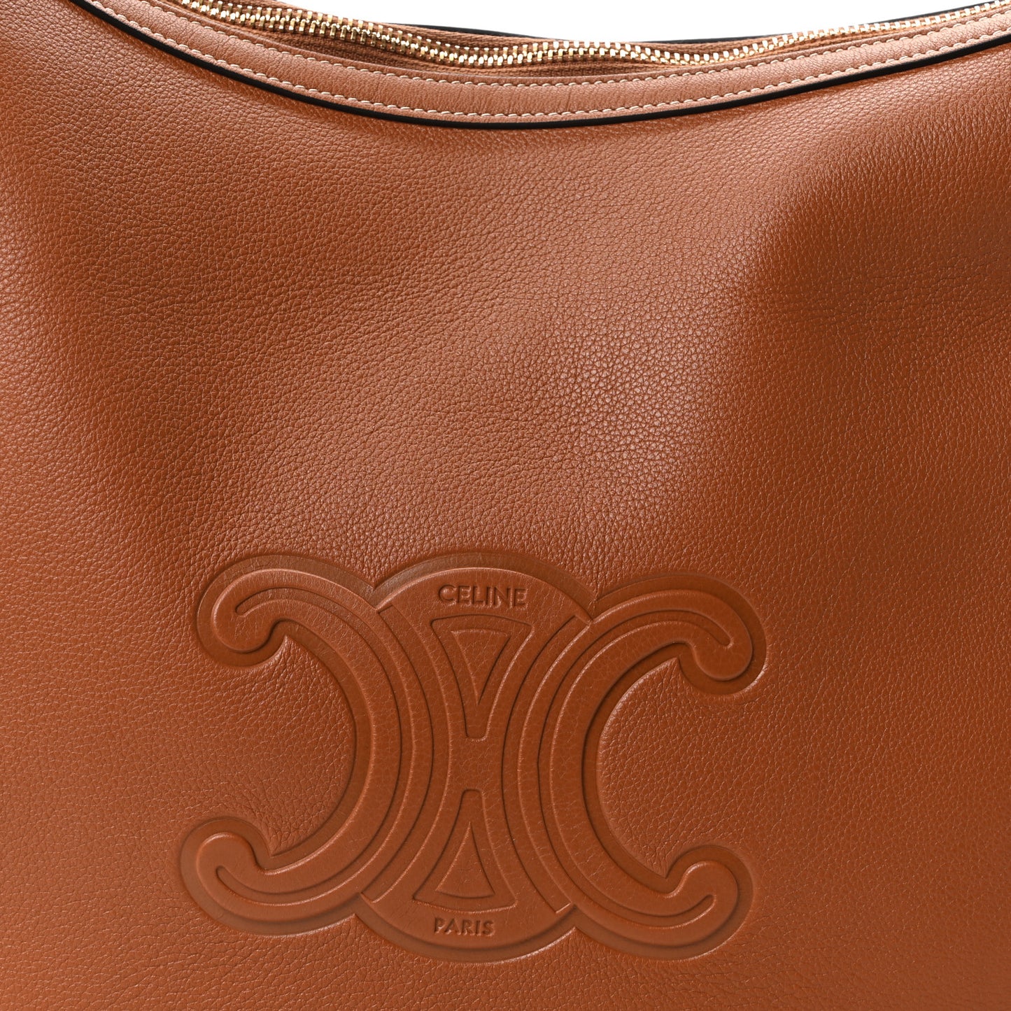 Supple Calfskin Medium Triomphe Heloise Shoulder Bag Tan