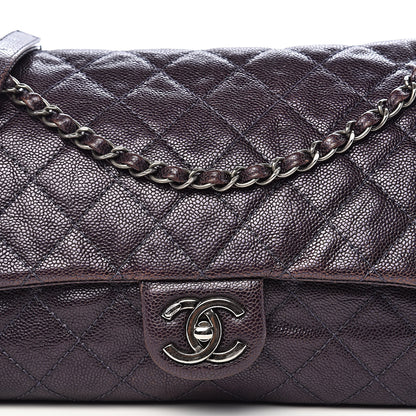 Chanel Iridescent Caviar Quilted Large Chic Flap Purple 16 of 16