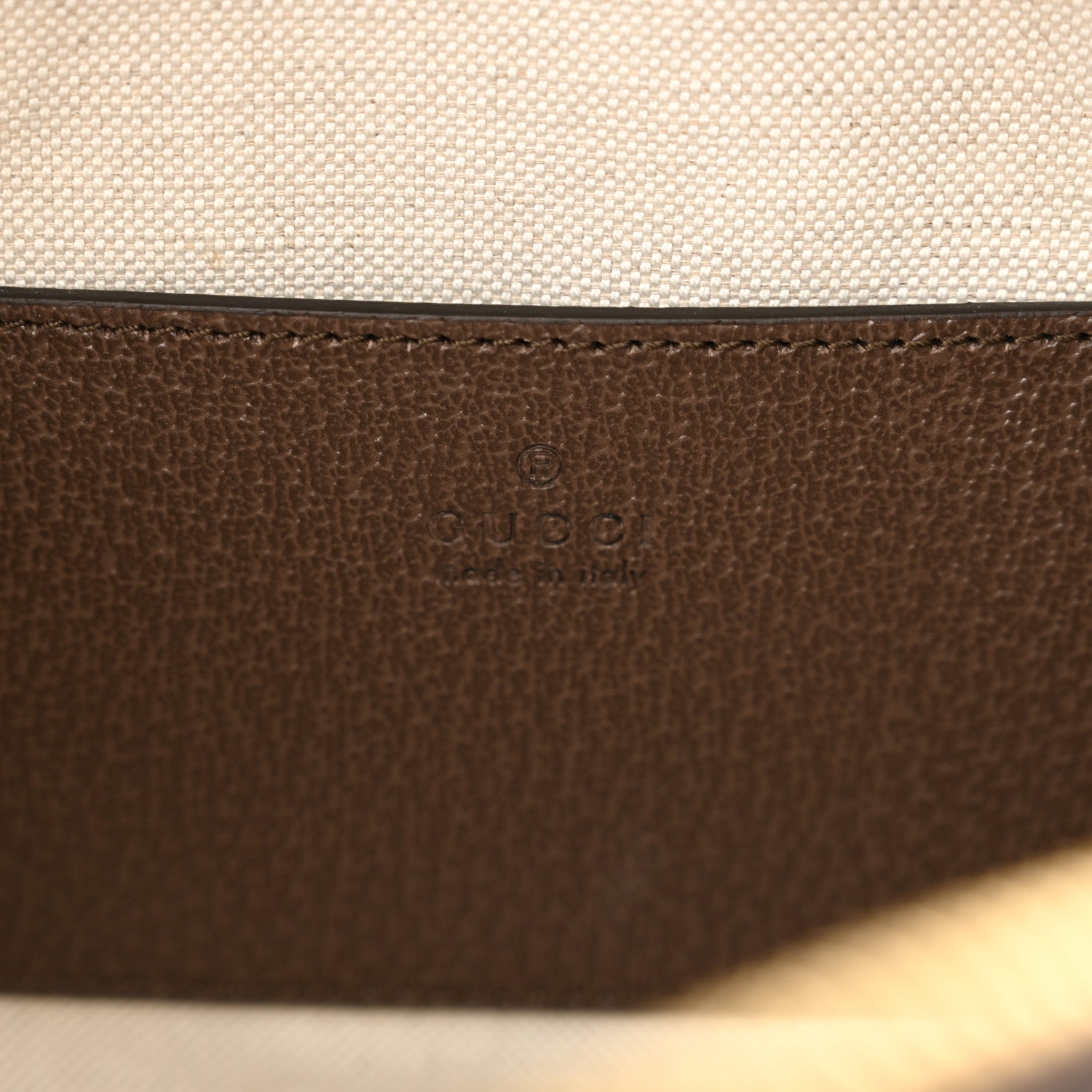 Gucci GG Supreme Monogram Textured Dollar Calfskin Mini Ophidia Top Handle Square Shoulder Bag Beige Ebony New Acero 6 of 10