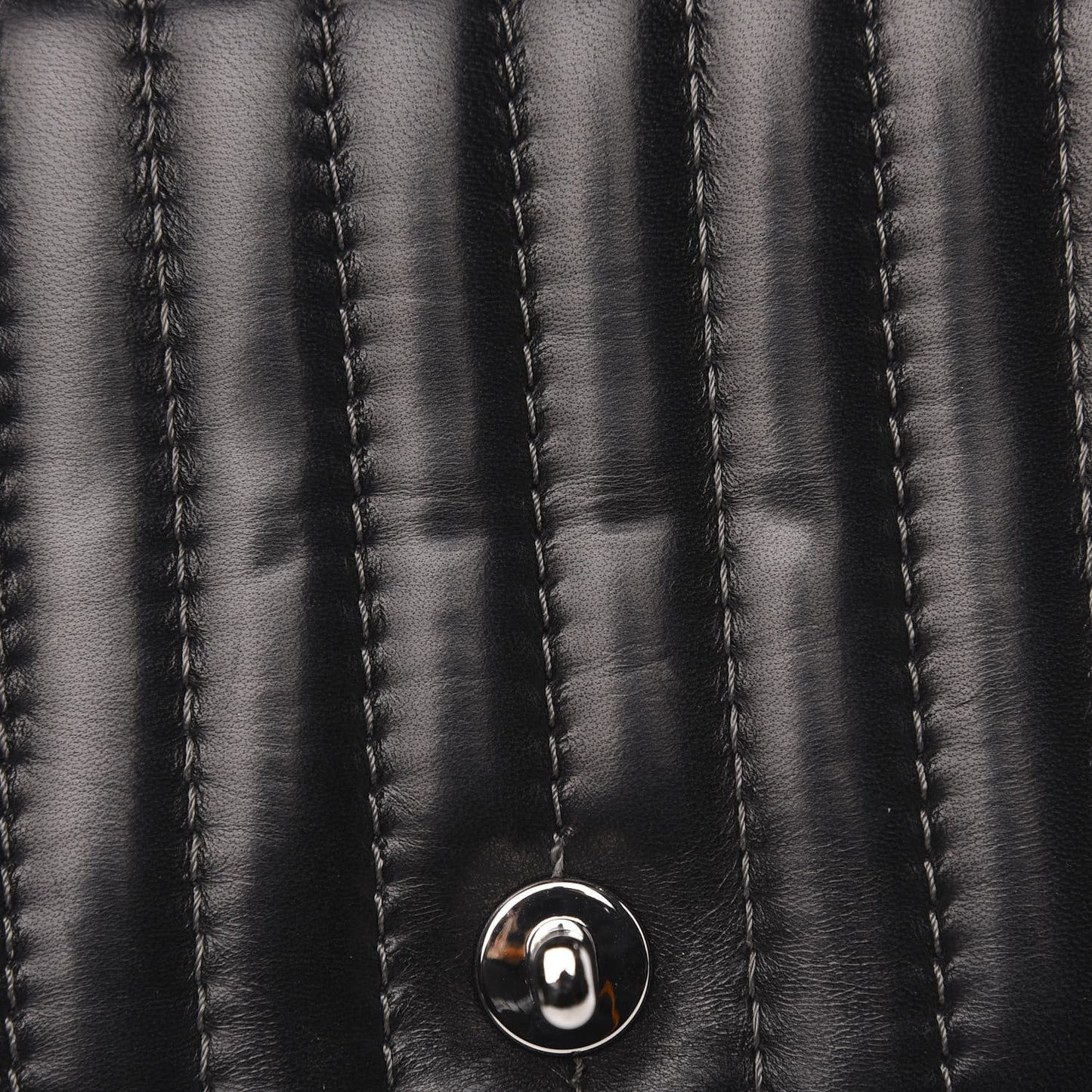 Lambskin Vertical Quilted Medium Single Flap Black