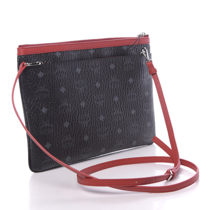 MCM Visetos Crossbody Pouch Black Red 3 of 9
