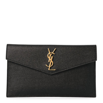 Saint Laurent Grain De Poudre Uptown Pouch Black 1 of 10