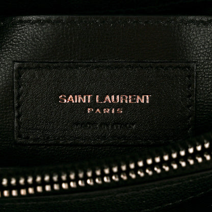 Saint Laurent Sheepskin Matelasse Chevron Monogram Medium College Bag Black 6 of 11