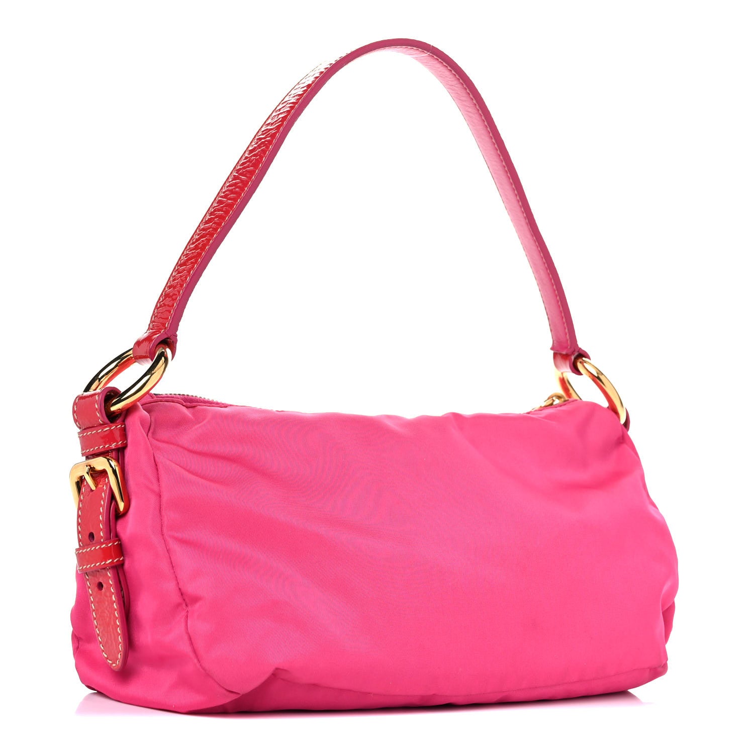 Prada Tessuto Nylon Pietre Jeweled Shoulder Bag Fuxia 2 of 14