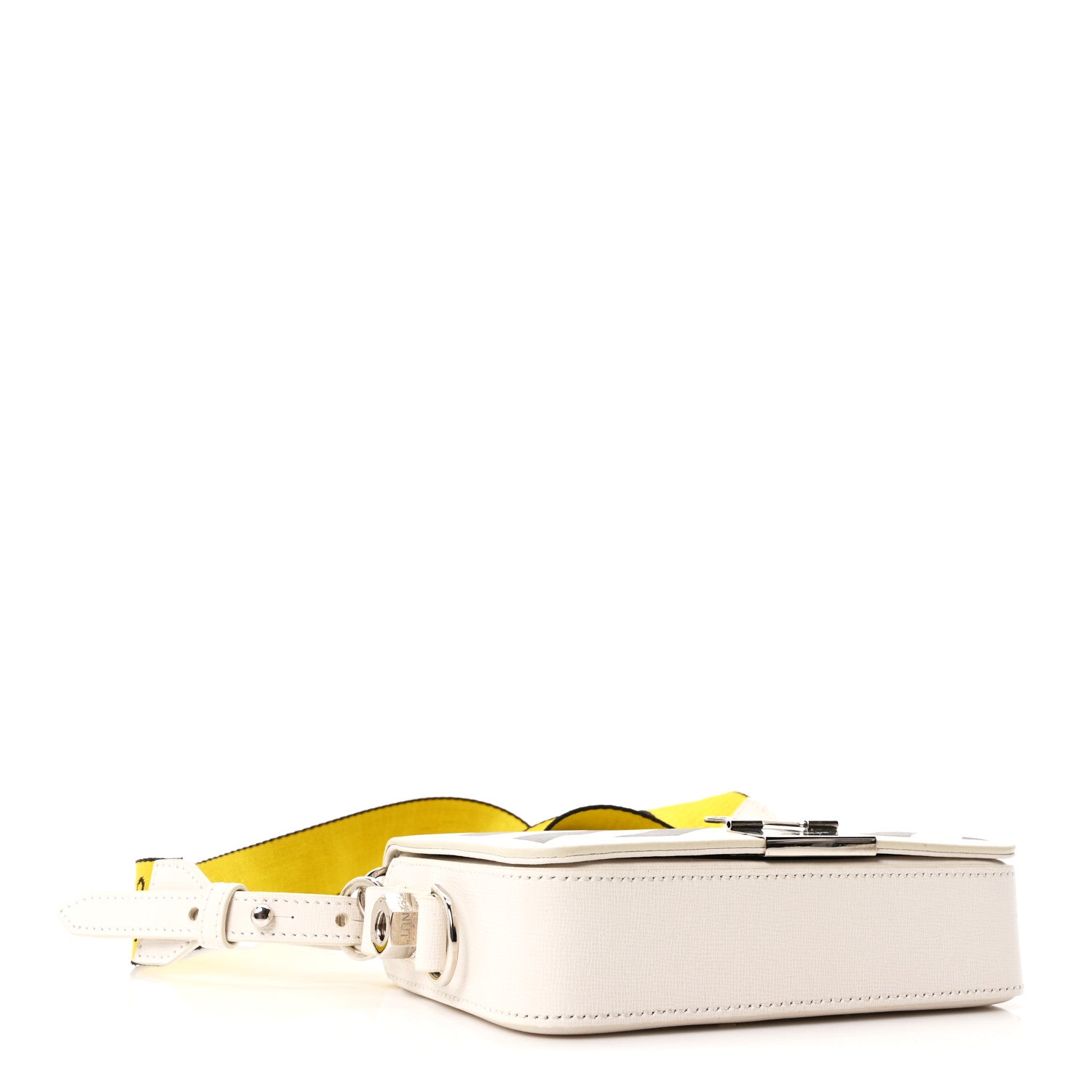 Off-White Saffiano Striped Mini Diag Binder Clip Bag White Black Yellow 4 of 10