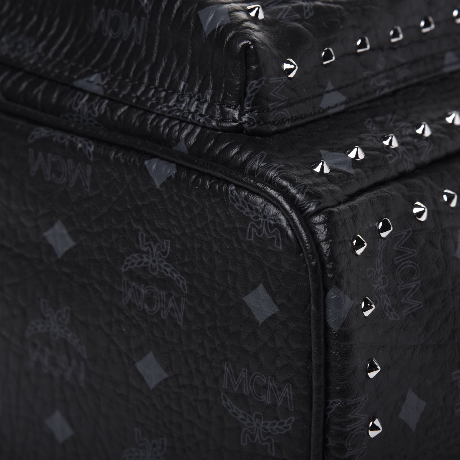 MCM Visetos Studded Small Stark Backpack Black 9 of 12