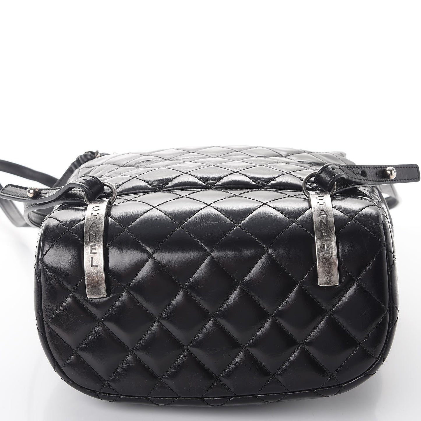 Glazed Calfskin Quilted Small Salzburg Mountain Backpack Black