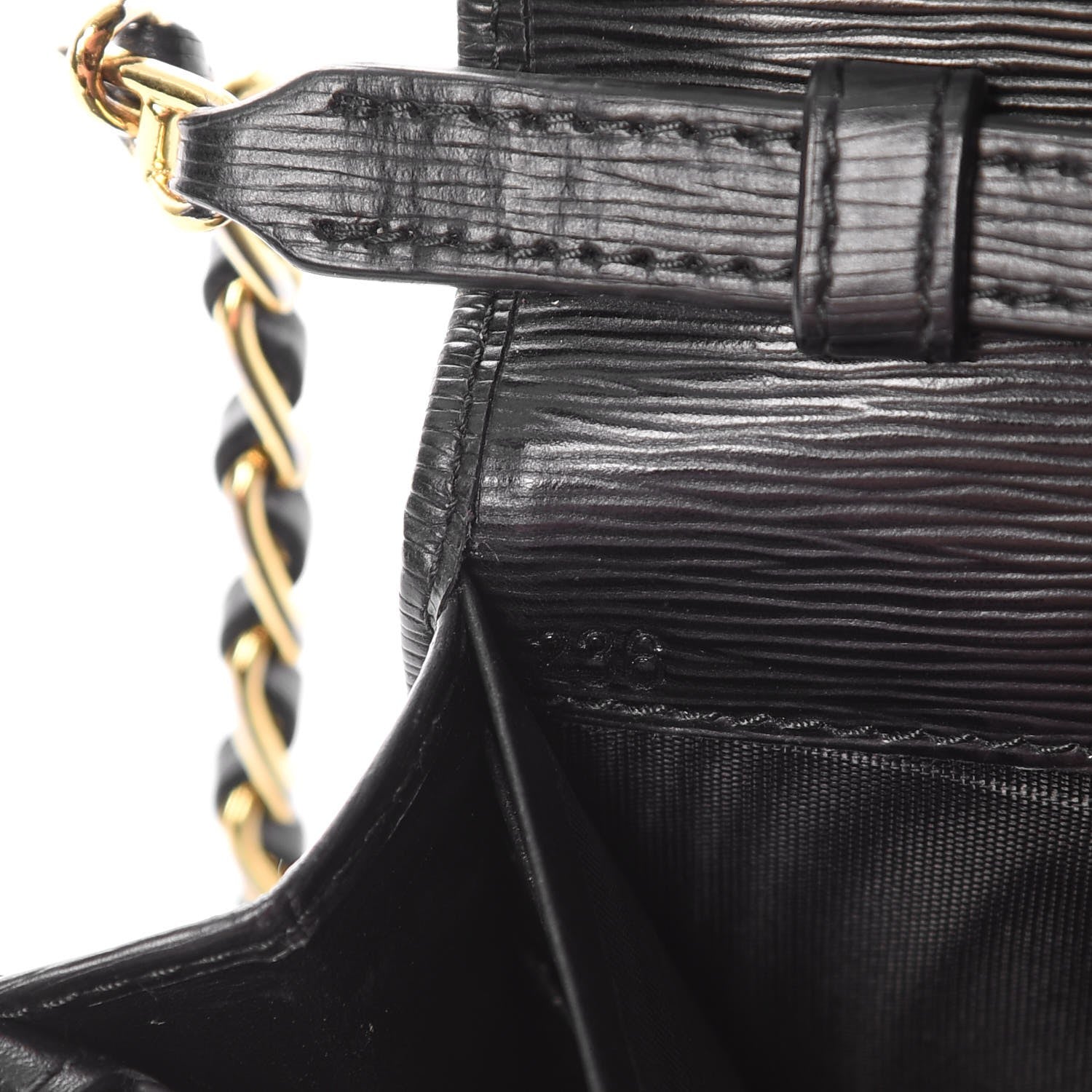 Prada Vitello Move Metal Oro Chain Wallet Black 7 of 8