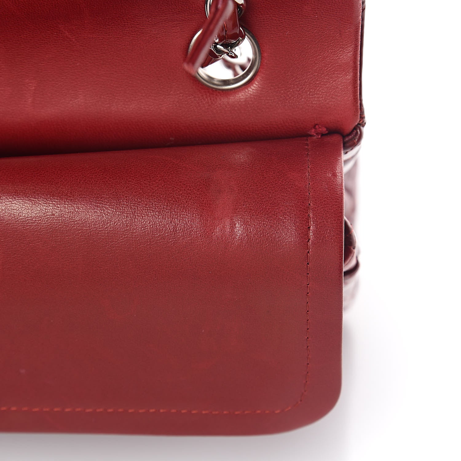 Chanel Patent Calfskin Quilted Medium Double Flap Red 8 of 14