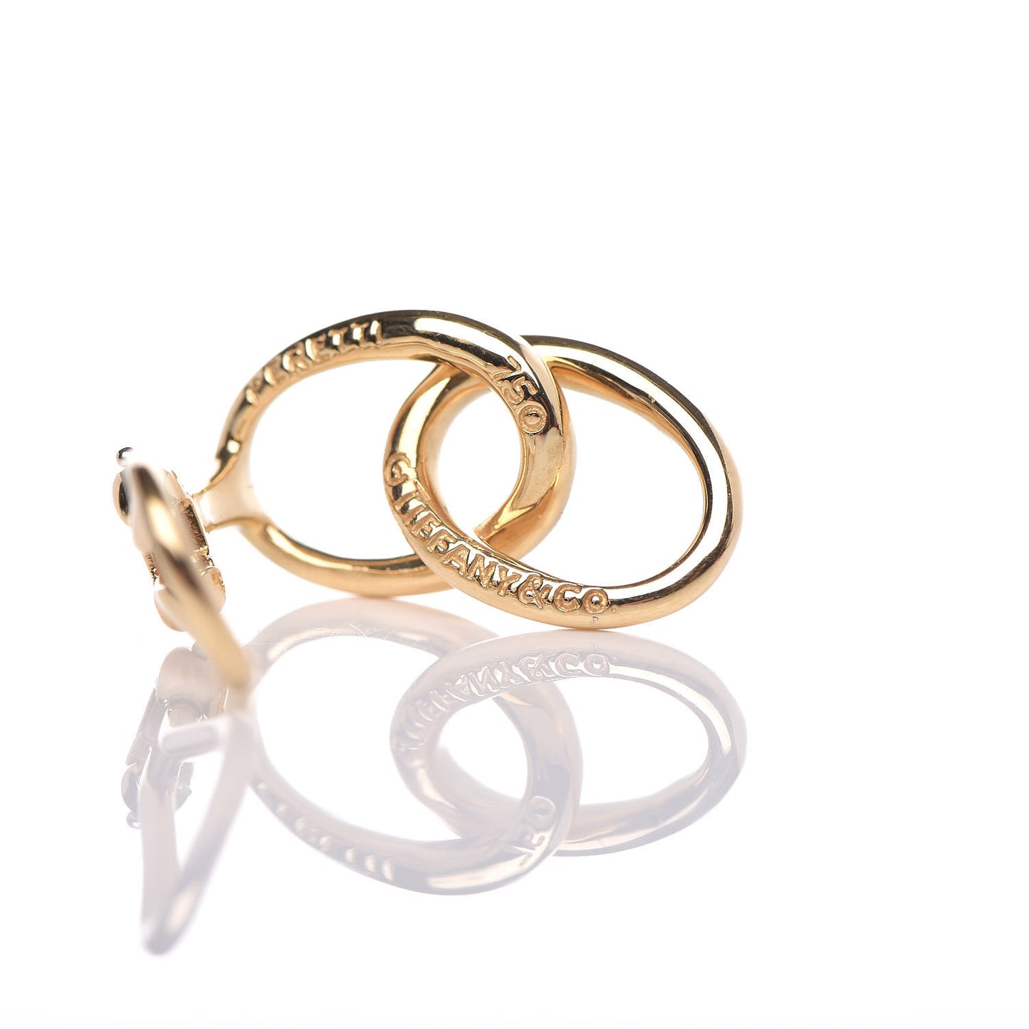 18K Yellow Gold Elsa Peretti Double Oval Loop Clip On Earrings