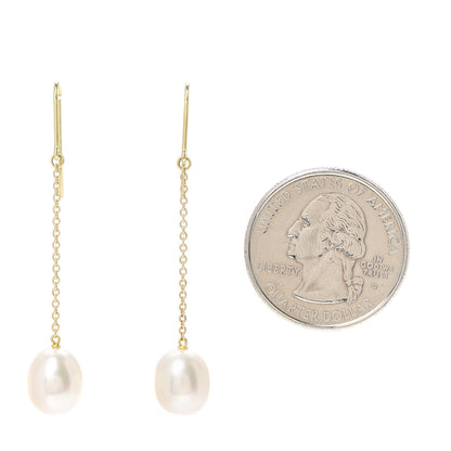 Tiffany 18K Yellow Gold Elsa Peretti Pearls By The Yard Drop Earrings 2 of 4