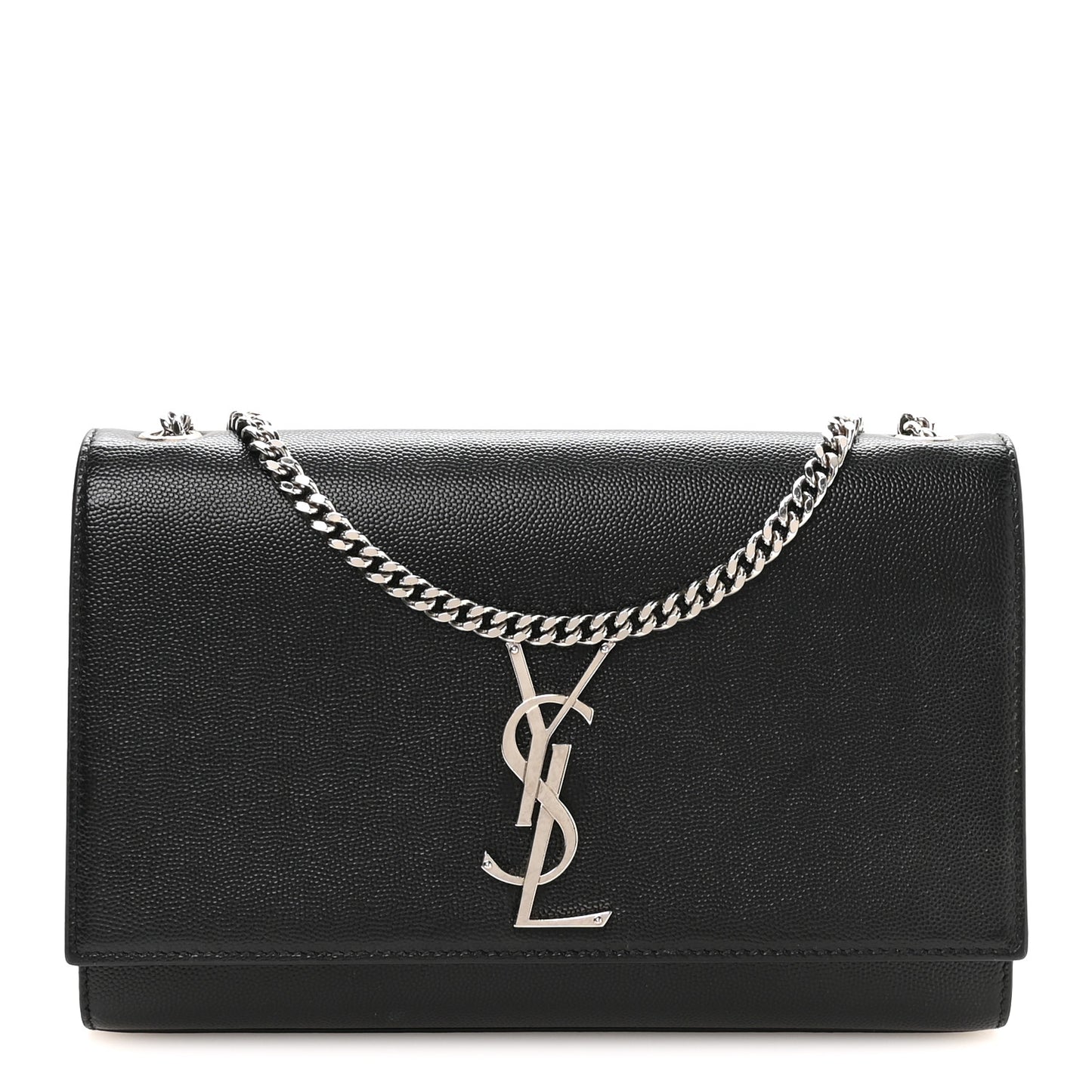 Grain De Poudre Medium Classic Monogram Kate Satchel Black