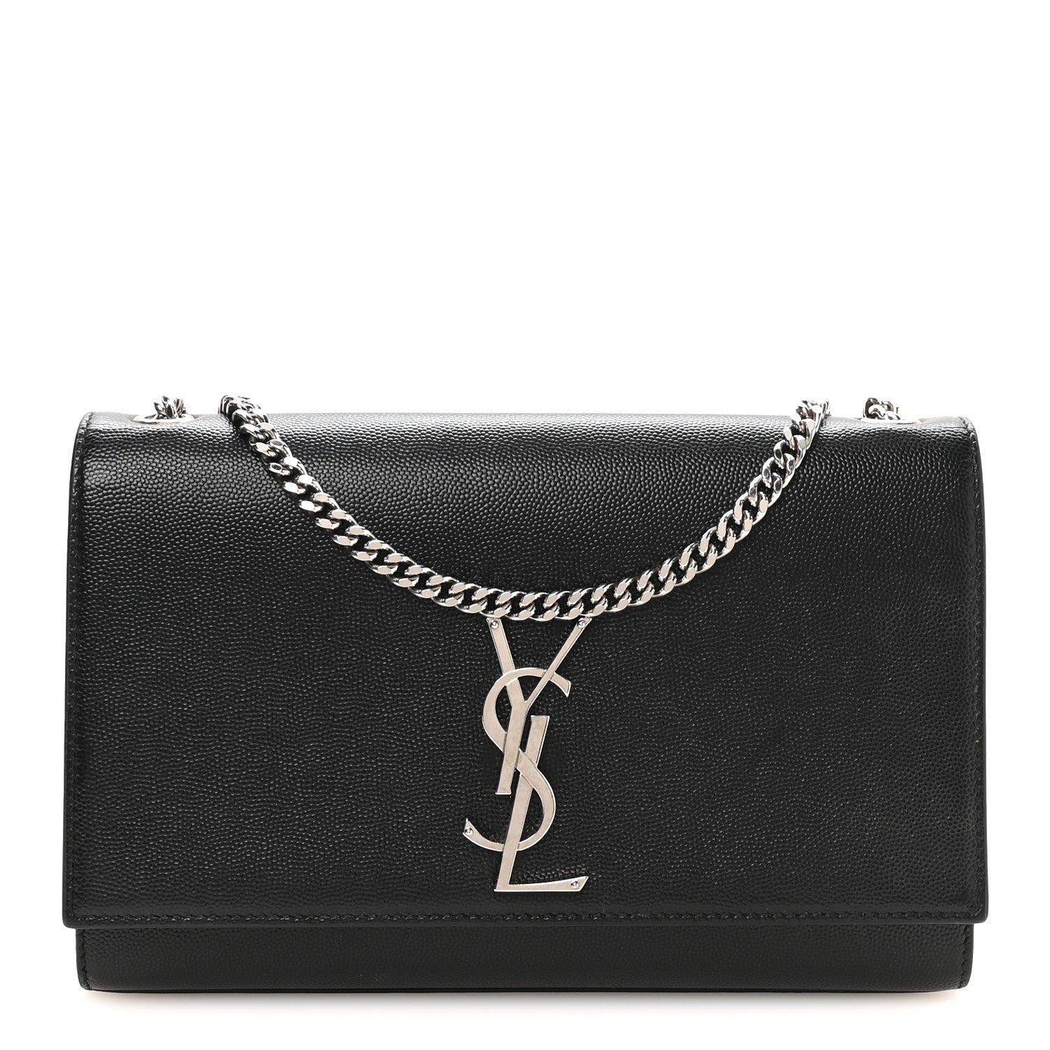 Saint Laurent Grain De Poudre Medium Classic Monogram Kate Satchel Black 1 of 10