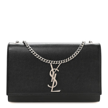 Saint Laurent Grain De Poudre Medium Classic Monogram Kate Satchel Black 1 of 10
