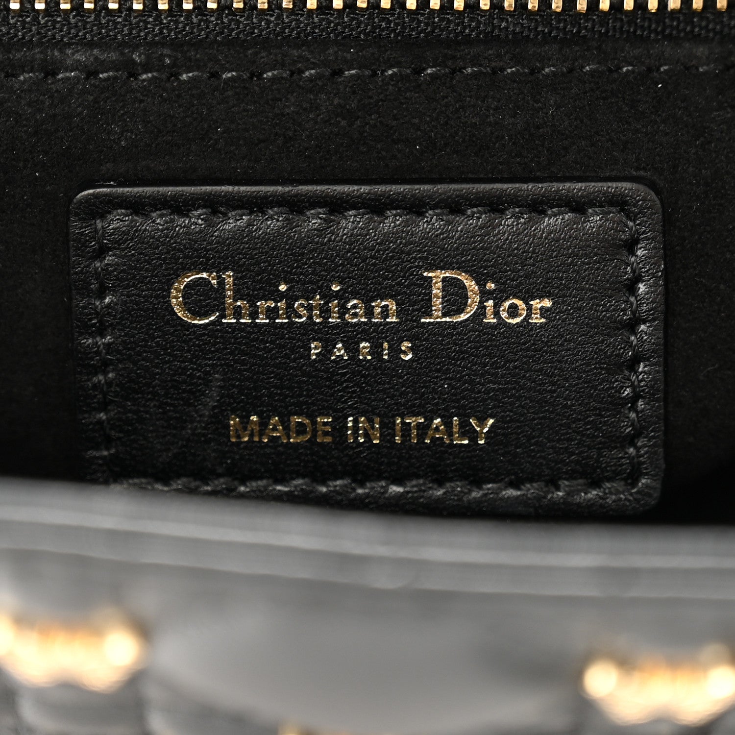 Christian Dior Lambskin Cannage Butterfly Studs Small Lady Dior Black 6 of 10
