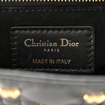 Christian Dior Lambskin Cannage Butterfly Studs Small Lady Dior Black 6 of 10