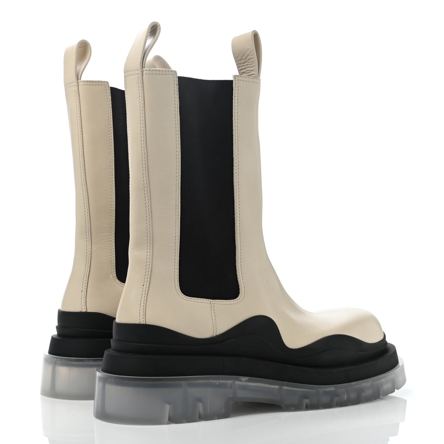 Bottega Veneta Calfskin The Tire Chelsea Boots 39.5 Wax Black Transparent 3 of 5