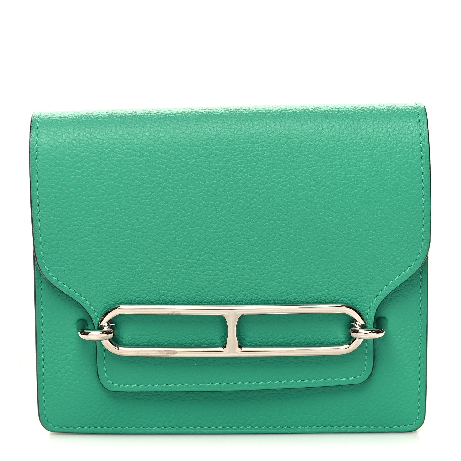 Hermes Evercolor Bi-Color Roulis Slim Wallet Menthe Vert Bosphore 3 of 11