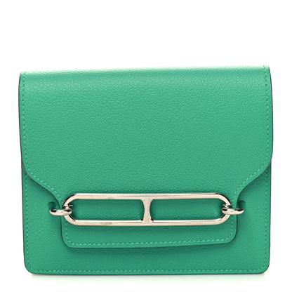 Hermes Evercolor Bi-Color Roulis Slim Wallet Menthe Vert Bosphore 3 of 11