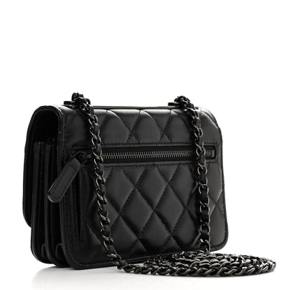 Chanel Lambskin Quilted Mini Trendy CC Wallet On Chain WOC So Black 3 of 11
