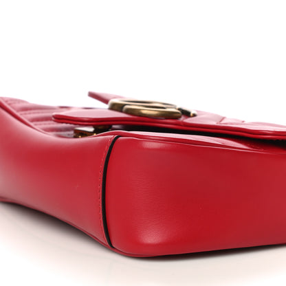 Gucci Calfskin Matelasse Mini GG Marmont Shoulder Bag Hibiscus Red 19 of 25