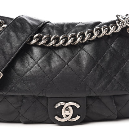 Chanel Calfskin Coco Pleats Messenger Flap Black 10 of 11