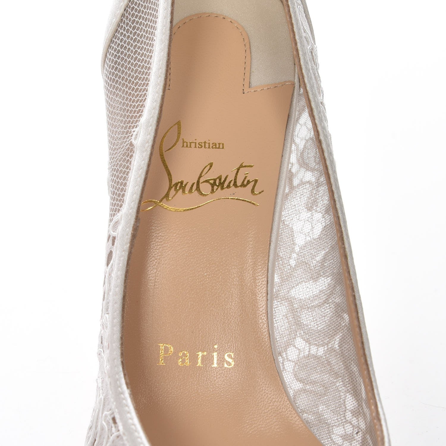 Christian Louboutin Lace Satin Neoalto 85 Pumps 36 White 7 of 8