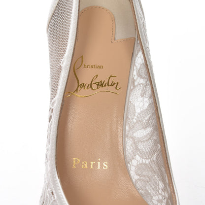 Christian Louboutin Lace Satin Neoalto 85 Pumps 36 White 7 of 8
